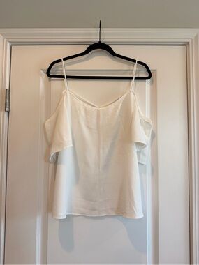 bp White Cold-Shoulder Spaghetti Strap Camisole